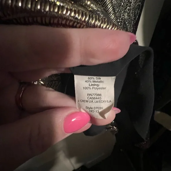 J Crew Metallic silk blousey tank - Picture 3 of 3